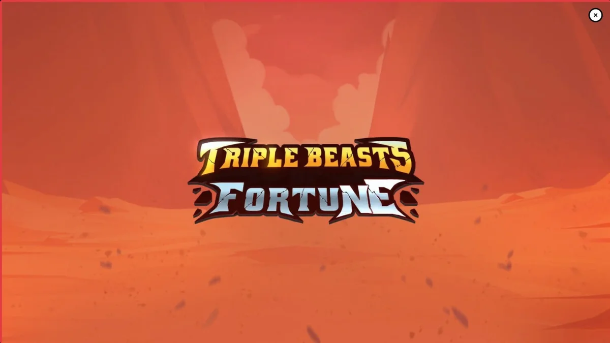 Tampilan visual slot Triple Beasts of Fortune dengan latar belakang ngarai dan simbol totem hewan.