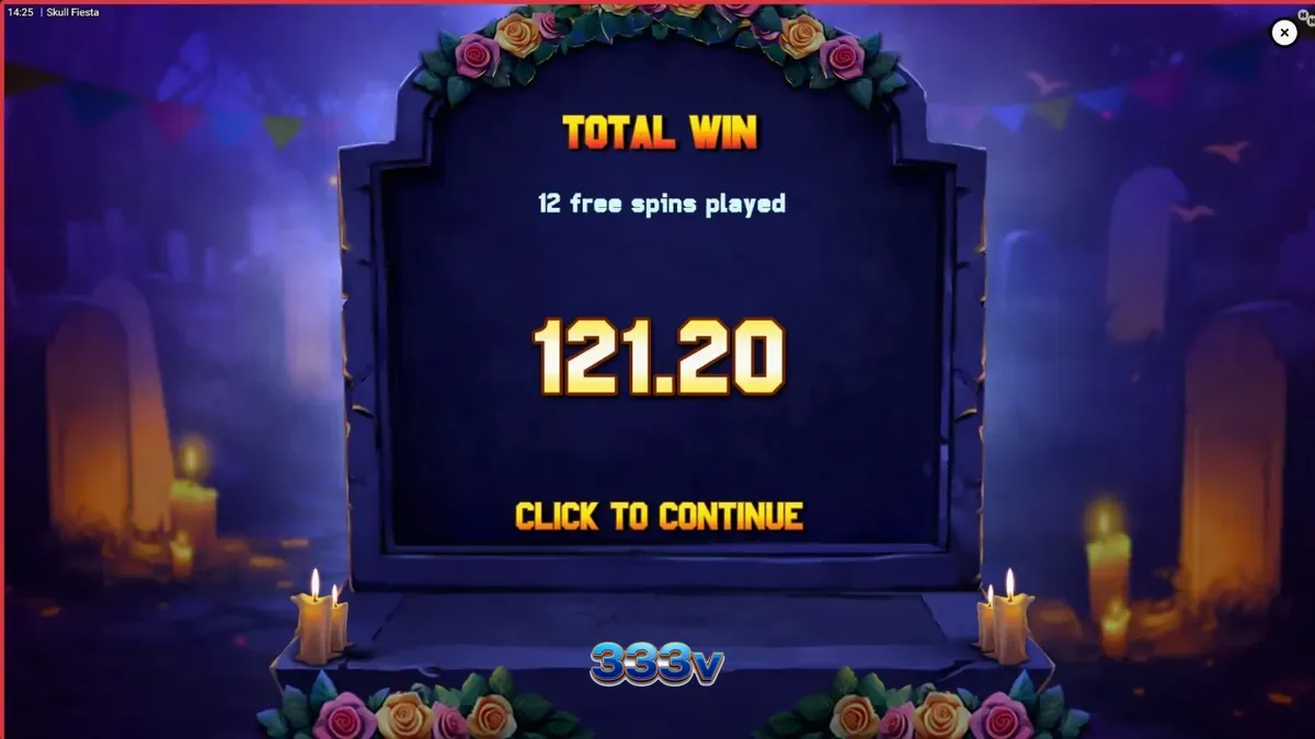Tampilan visual slot Skull Fiesta dengan tema Day of the Dead